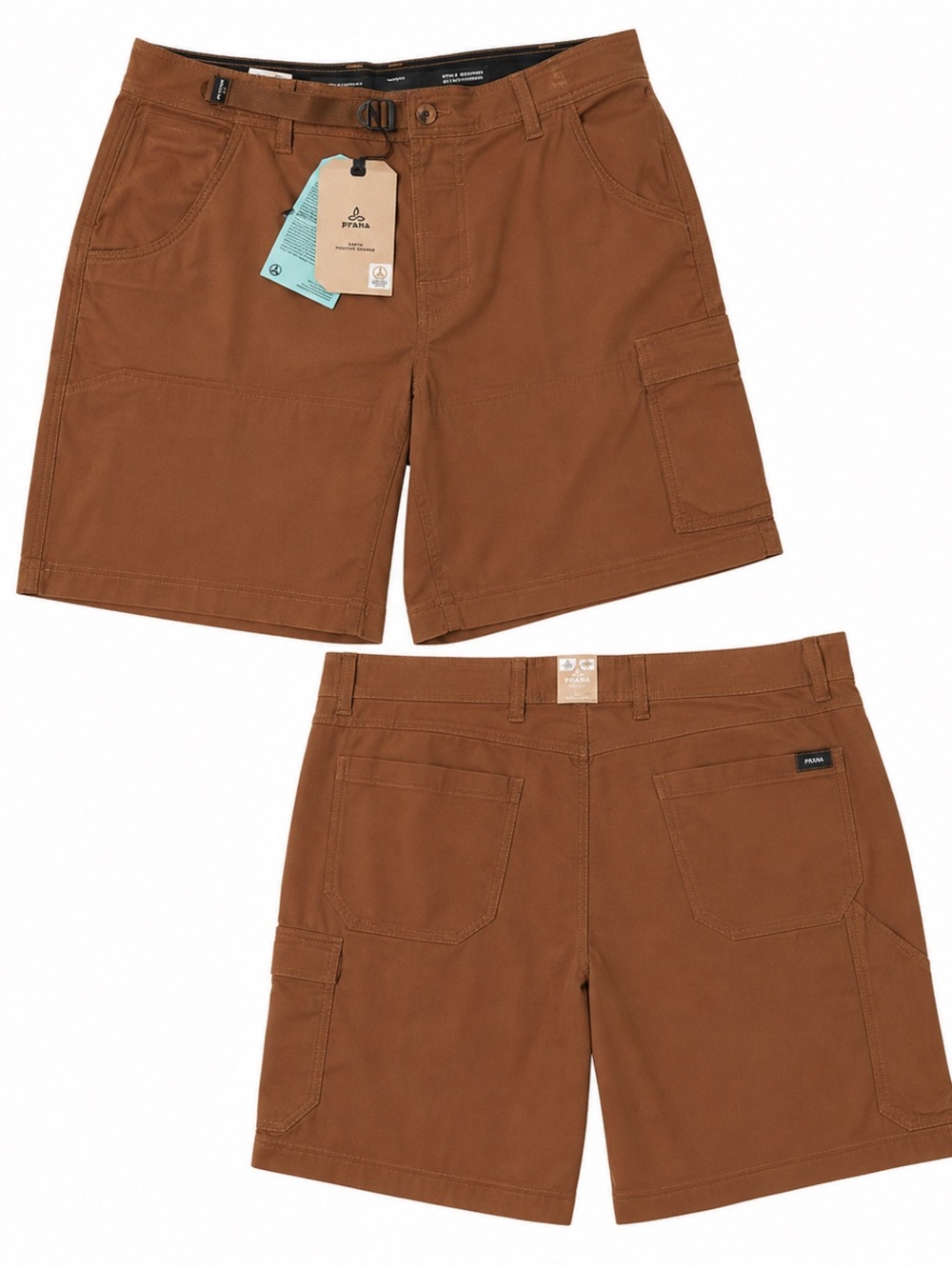 Prana Men's Brown Cargo Shorts - Pocketed Outdoor Style